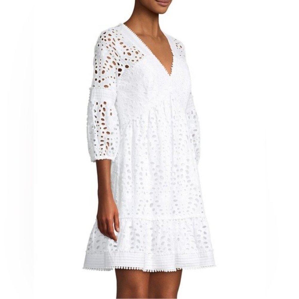 Lilly Pulitzer Lucinda Dress in Resort White Large Petal Eyelet - Picture 4 of 7